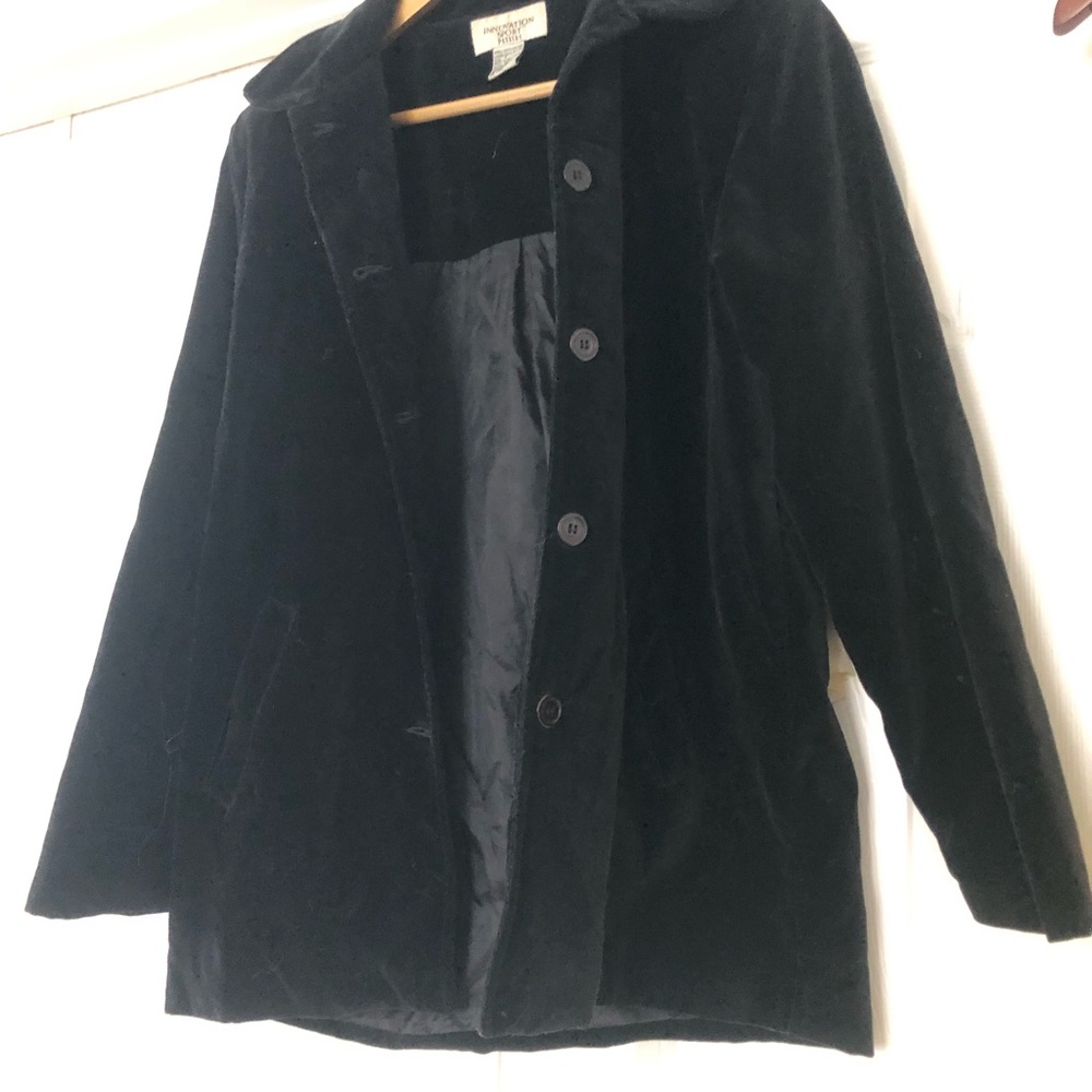 Black velveteen jacket.